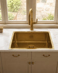 Unlacquered Brass Hammered Sink - Farmhouse kitchen Sink