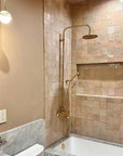 Unlacquered Brass Shower System With Tube Filler