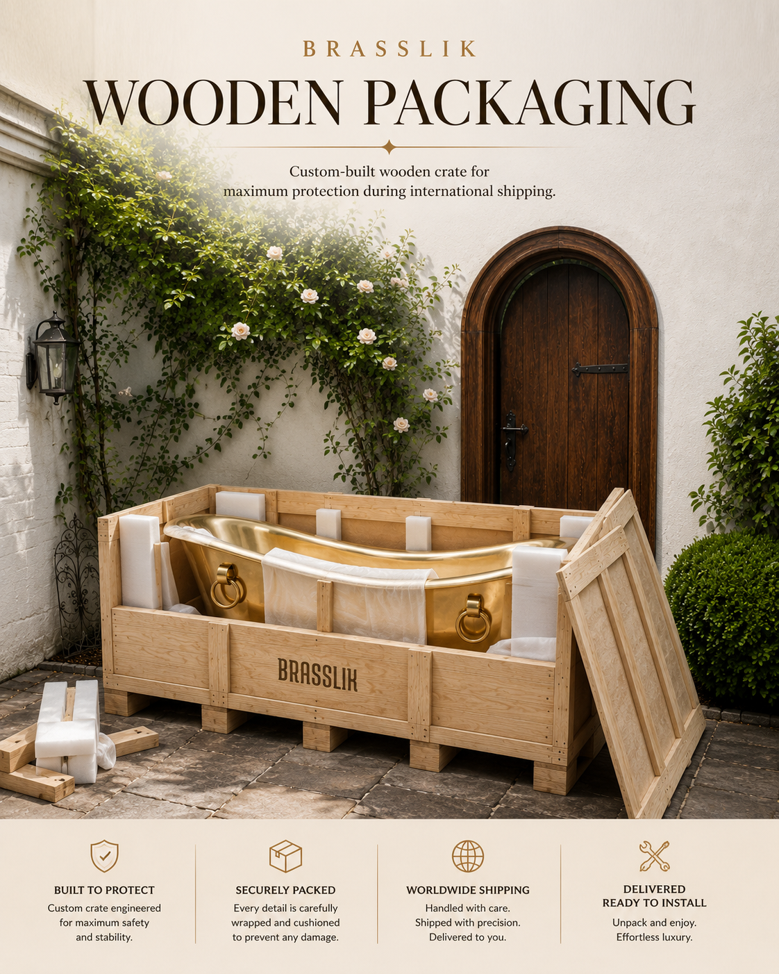 Unlacquered Brass Bruny Bathtub