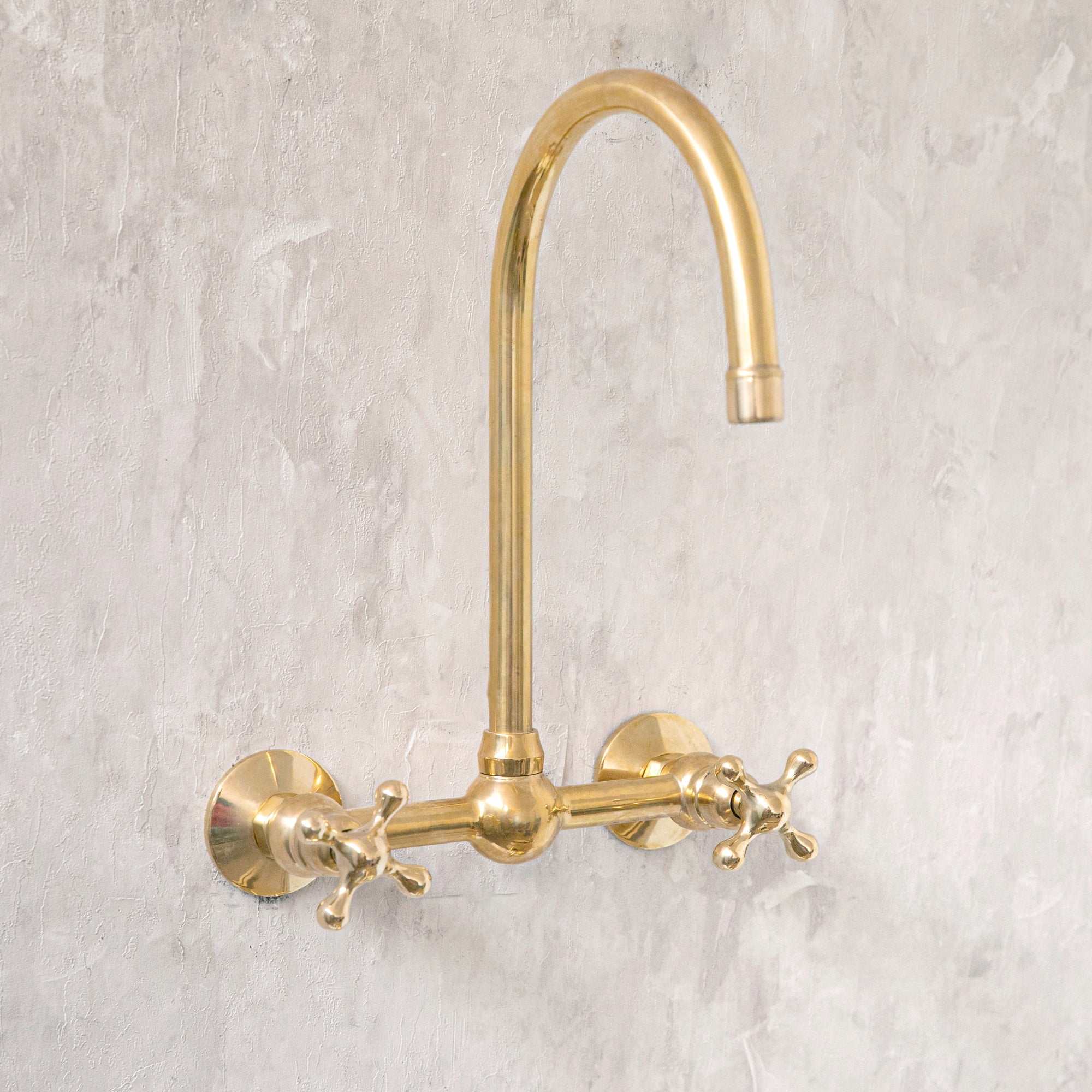 Wall Mounted Brass Faucet | Gooseneck Faucet | Brasslik