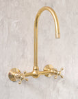 Wall Mounted Brass Faucet | Gooseneck Faucet | Brasslik