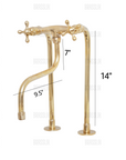 Unlacquered Brass Kitchen Faucet with long Legs, Elephant Trunk Spout