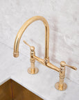 Unlacquered Brass Bridge Kitchen Faucet