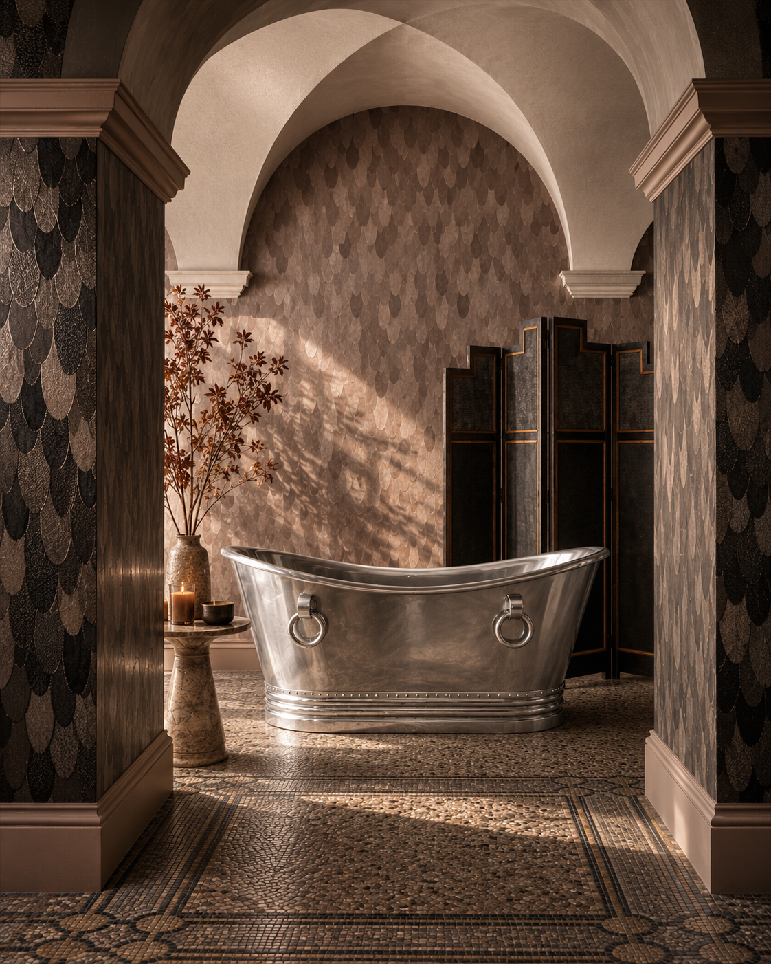 The Snow Satin Copper Bathtub