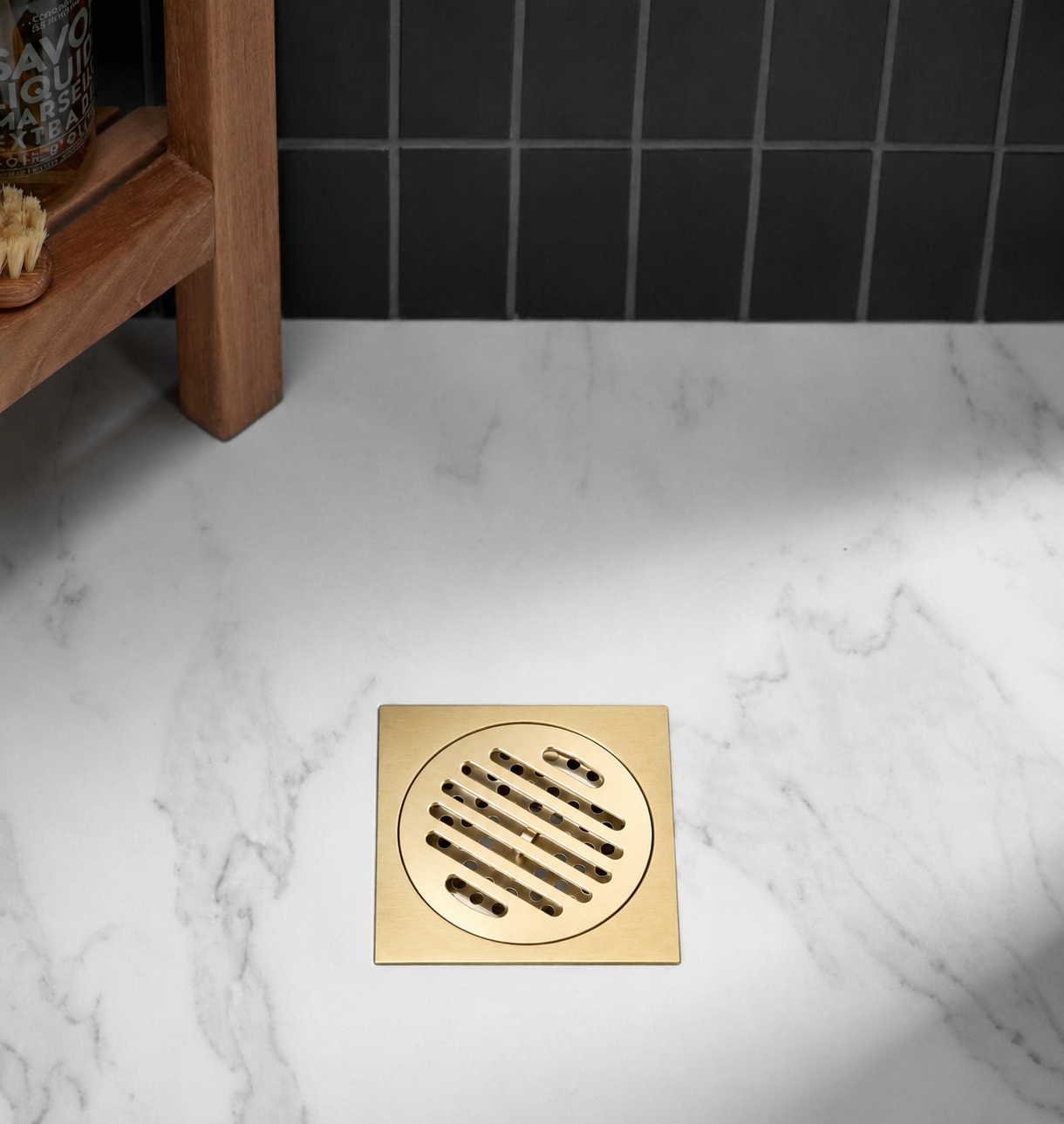 Brass Shower Floor Drain with Removable Strainer Cover