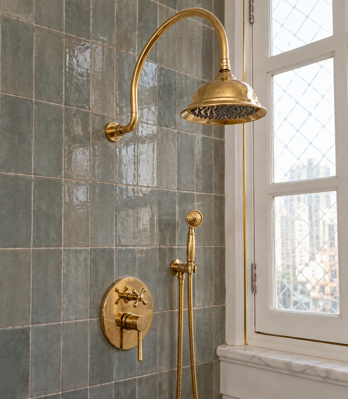 The Charleston Curved Shower