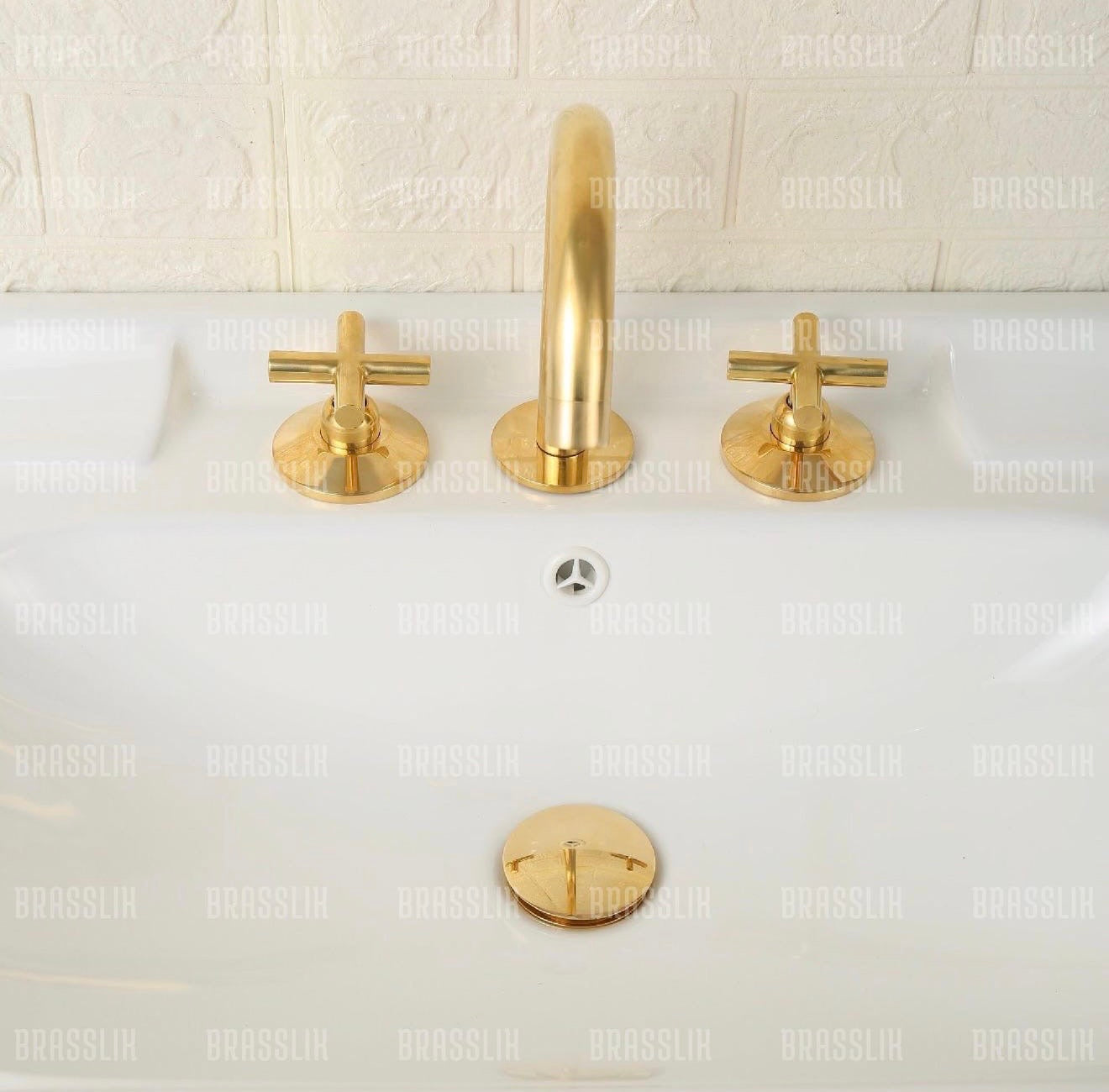 Bathroom Sink Pop-Up Drain with Overflow – US Standard, Unlacquered Brass