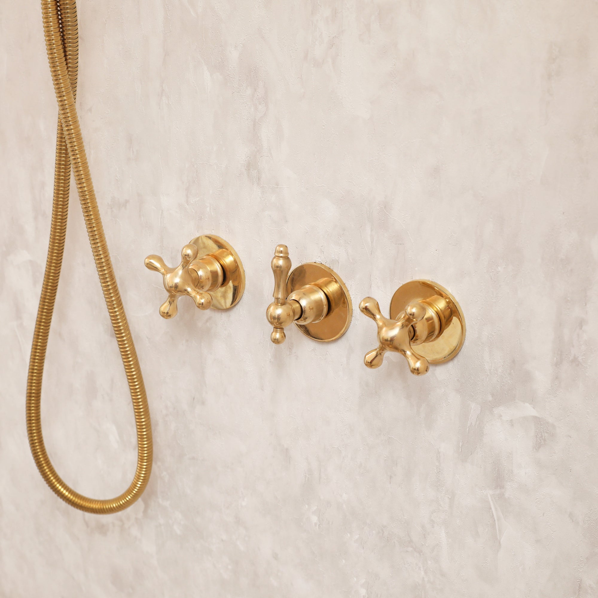 Brass Shower System | Head and Handheld Set | Brasslik