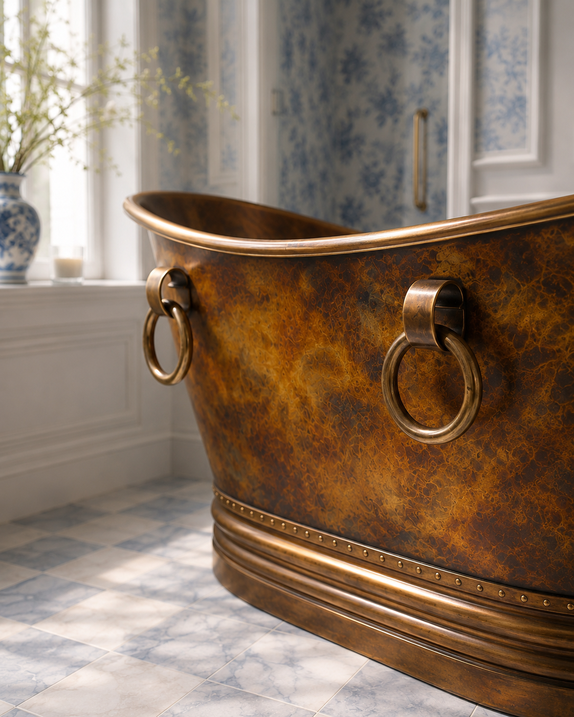 The Bee Cast Copper Bathtub