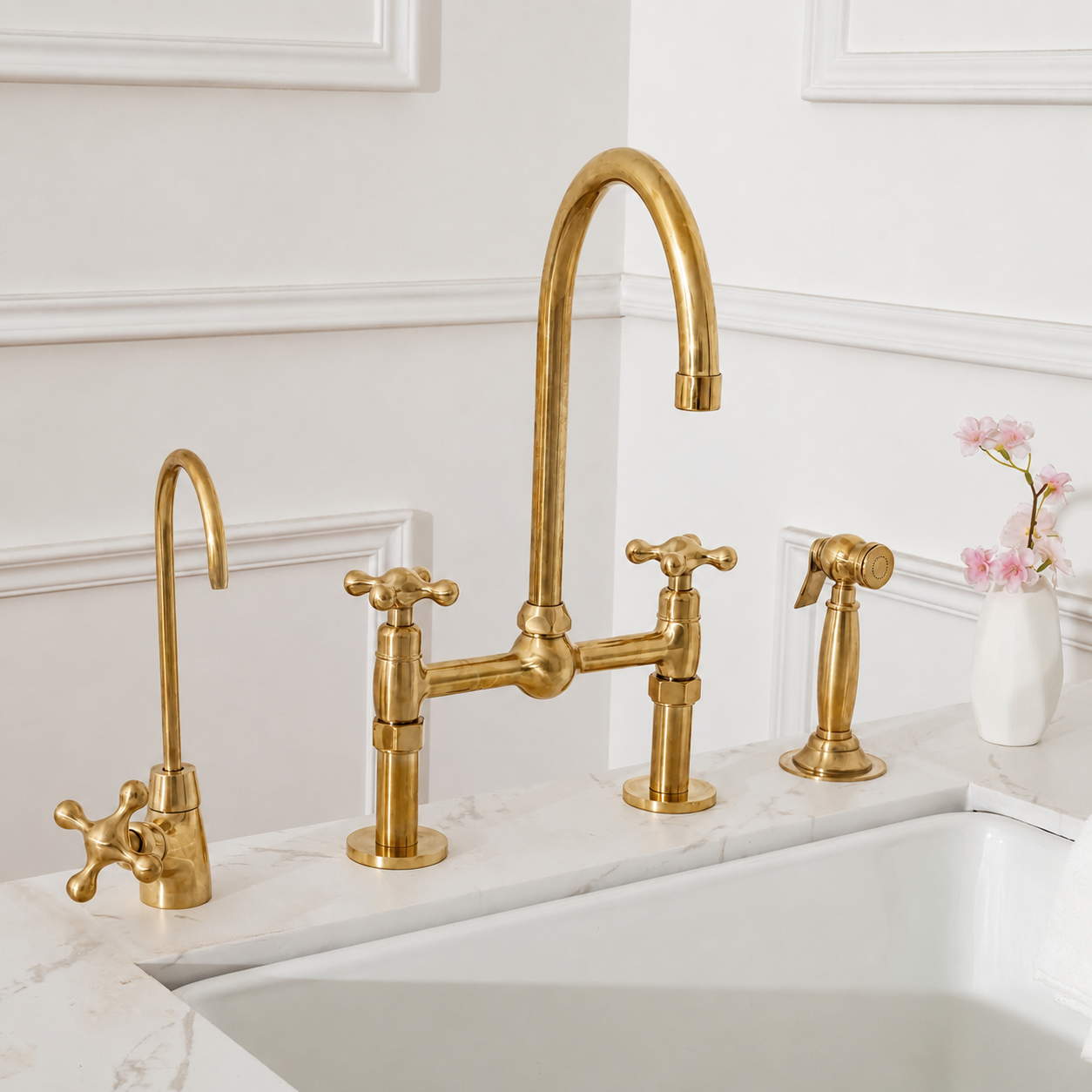 Unlacquered Brass Dublin Bridge Faucet