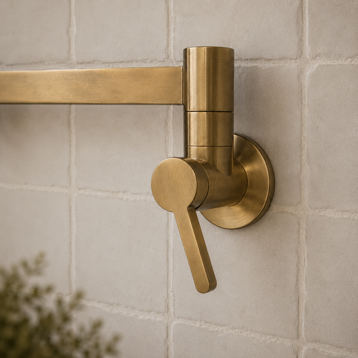 Denver Brass Pot Filler - Unlacquered Brass