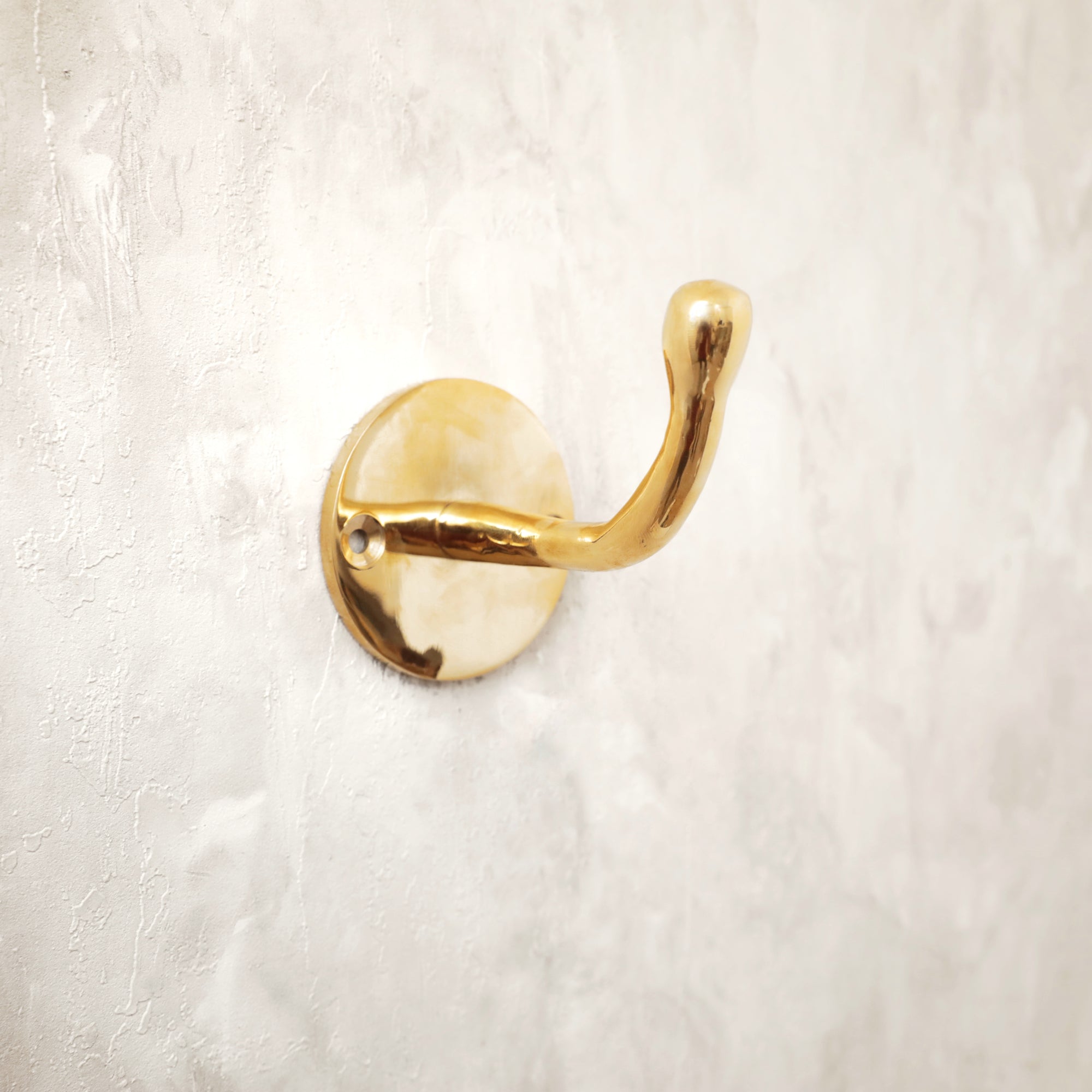 Unlacquered Brass Hook | Brass Hook for Wall | Brasslik