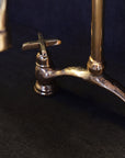 Engraved V-Style Brass Bridge Faucet