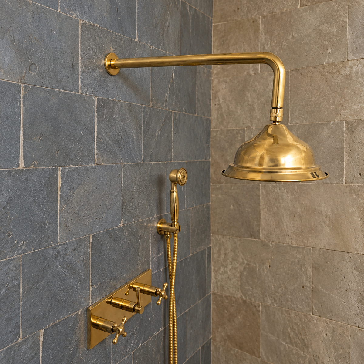Sheffield Brass System Shower - Unlacquered Brass