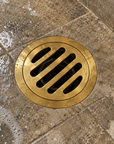 Round Shower Drain | Unlacquered Brass