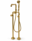 Lewistown Tub Filler with Hand Shower – Unlacquered Brass