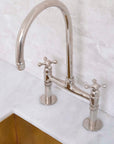 Nickel Kitchen Faucet | Brass Bridge Faucet | Brasslik