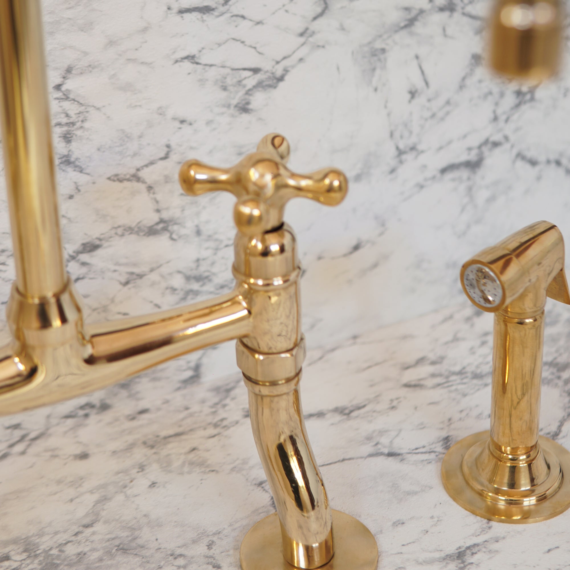 Curved Legs Brass Bridge Faucet