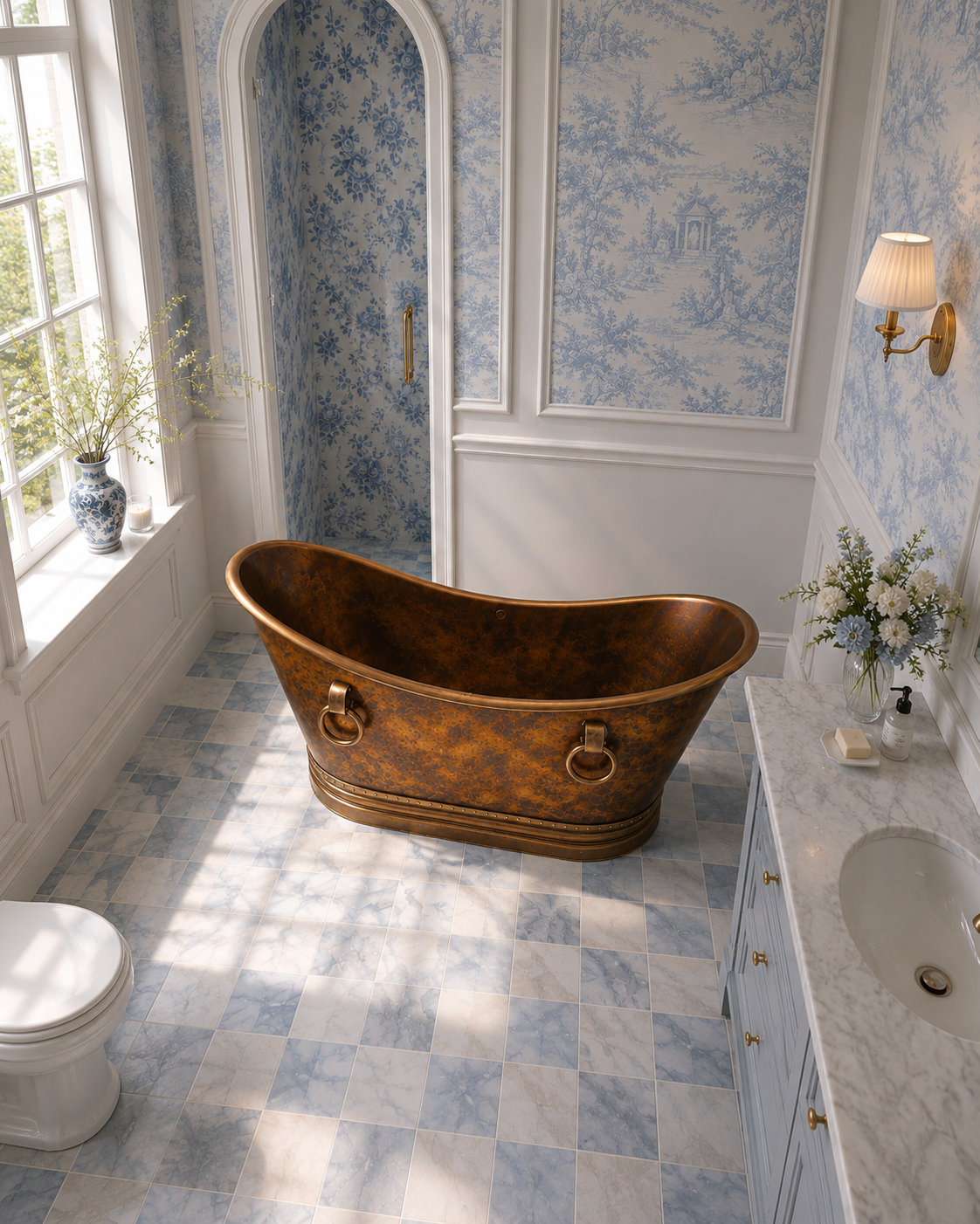 The Bee Cast Copper Bathtub