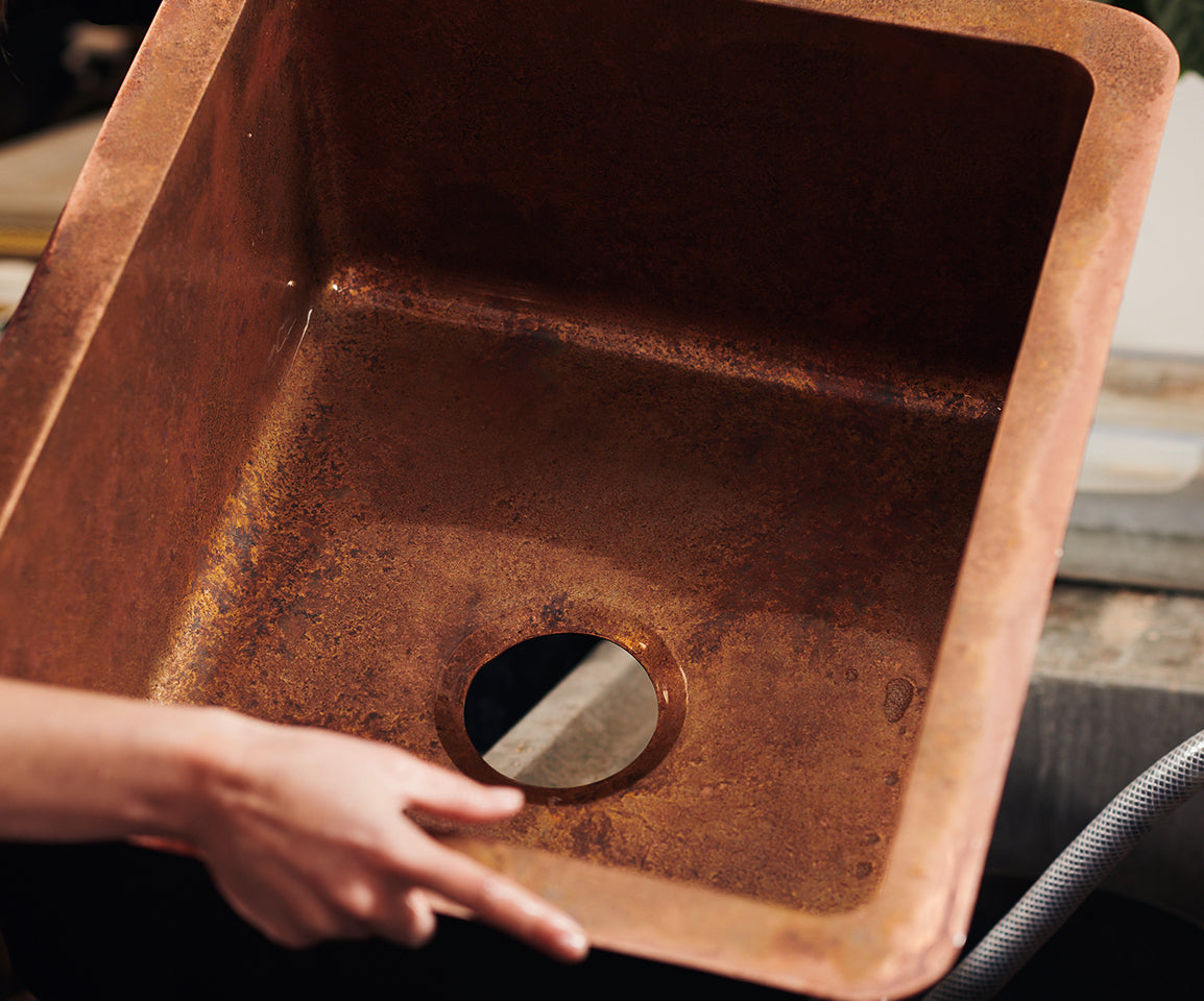 Unlacquered Copper Kitchen Bar Sink