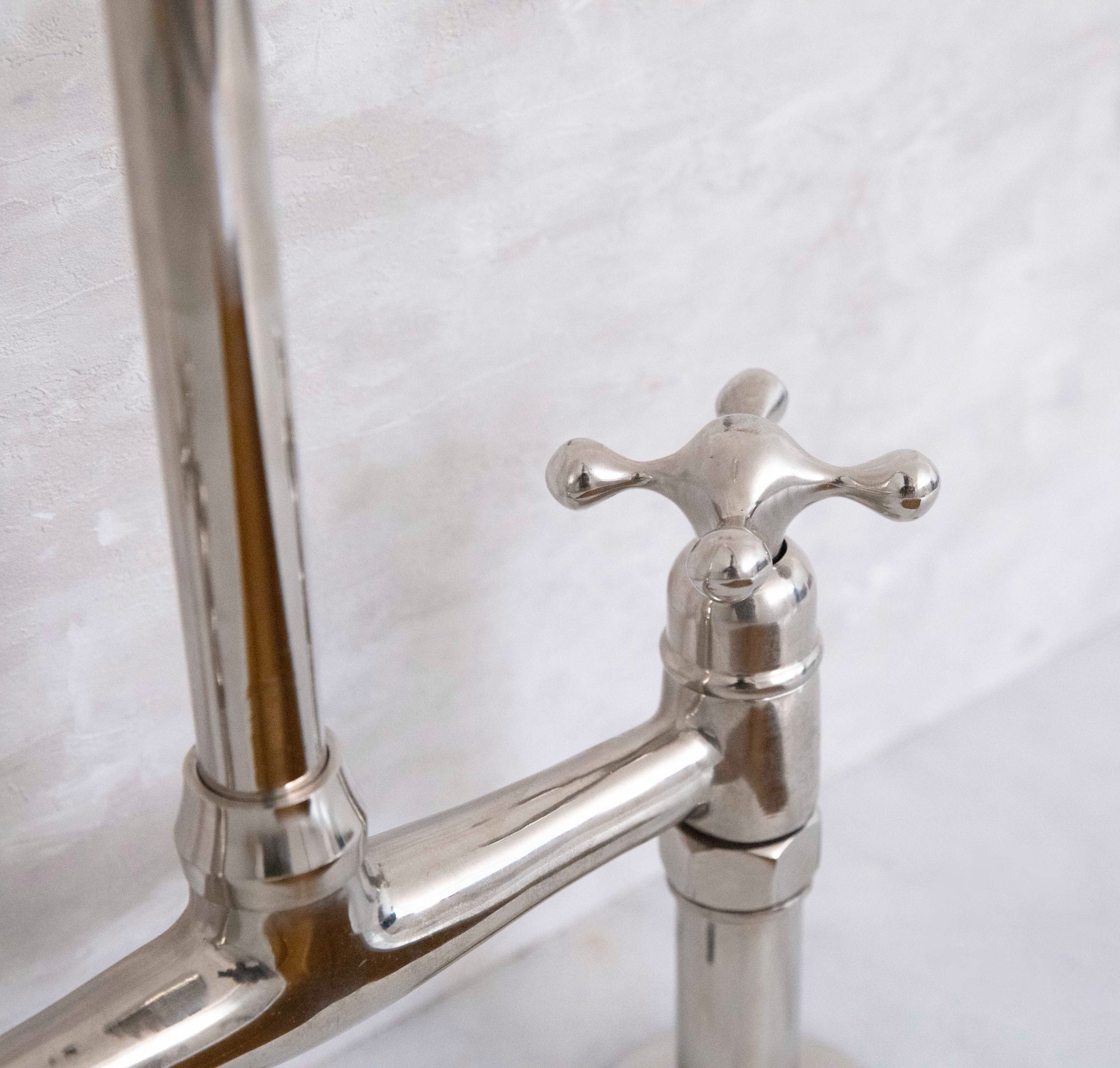 Nickel Kitchen Faucet | Brass Bridge Faucet | Brasslik