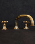 Unlacquered Brass Deck Mounted Faucet - 3 Holes Mounted Bath Faucet