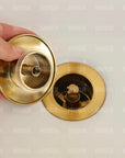 Bathroom Sink Pop-Up Drain with Overflow – US Standard, Unlacquered Brass