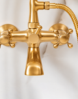 Bespoke Bathtub Wall Mount Filler with Handheld - Unlacquered Brass