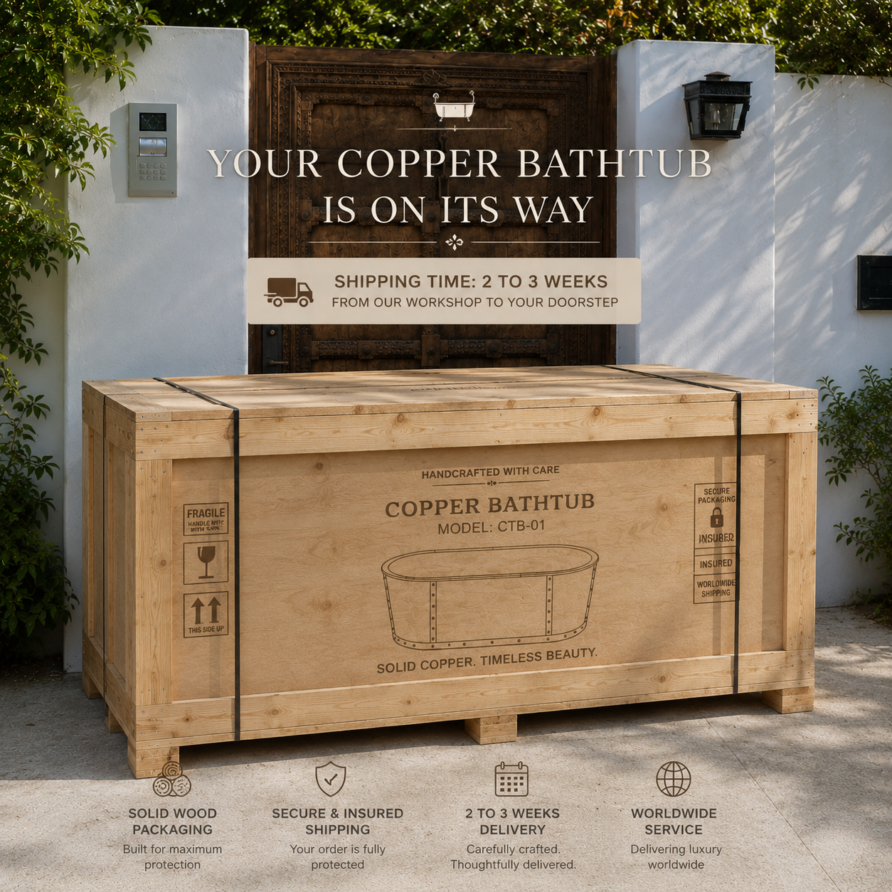 Wildrose Copper Bathtub