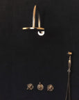 Maui Brass Rainfall Shower - Unlacquered Brass Shower Set