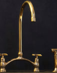 Engraved V-Style Brass Bridge Faucet