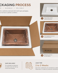 Antique Copper Farmhouse Kitchen Sink - Hammered