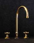 Unlacquered Brass Deck Mounted 3 Holes Countertop Faucet