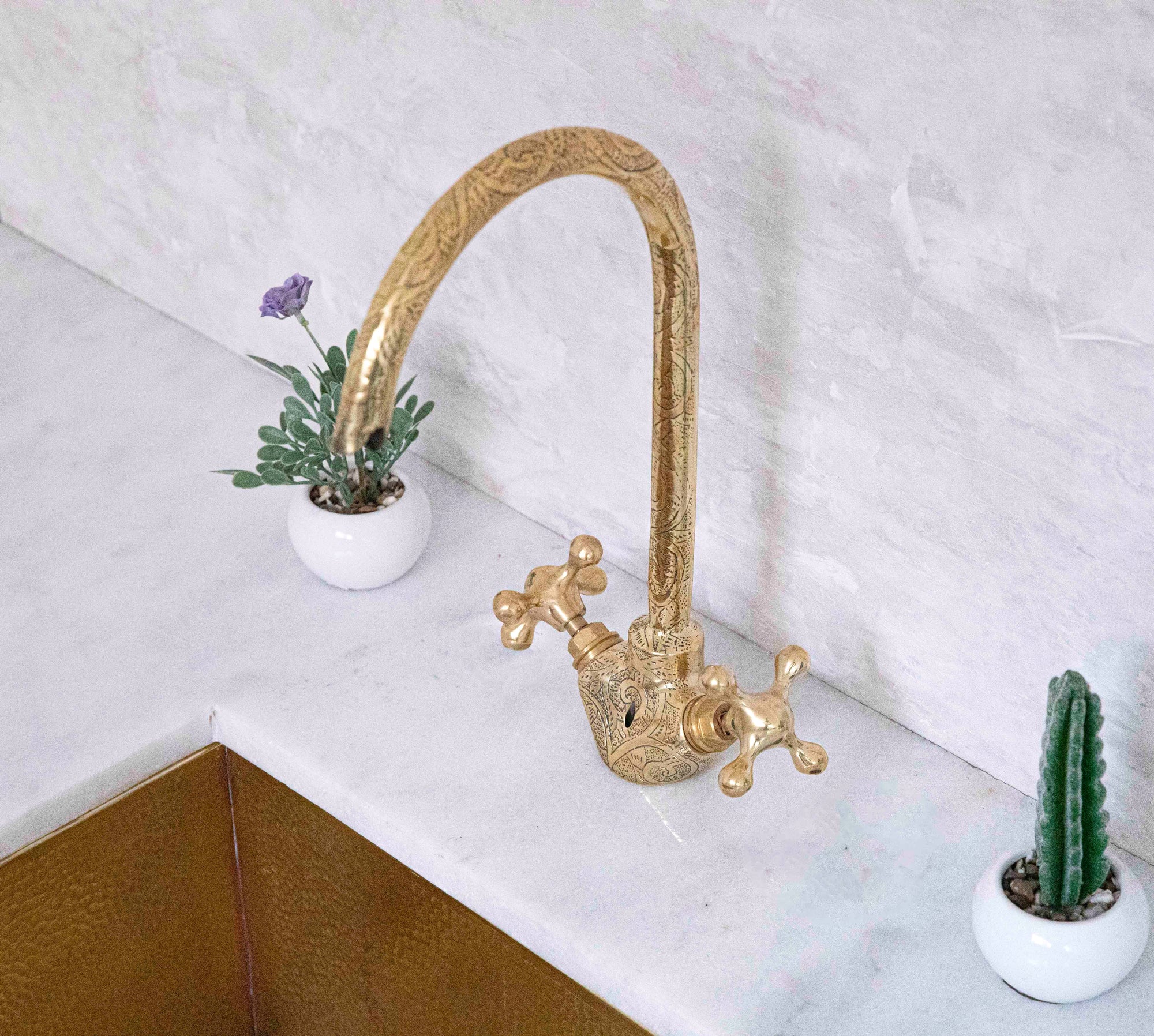 Handcrafted Brass Gooseneck Faucet