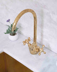 Handcrafted Brass Gooseneck Faucet