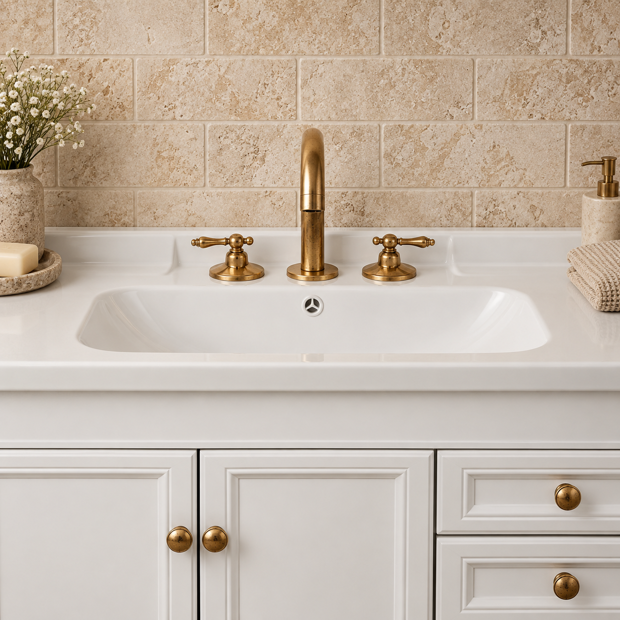 Unlacquered Brass Bath Vanity Faucet