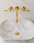 Powder Room Wall Mounted Faucet - Unlacquered Brass