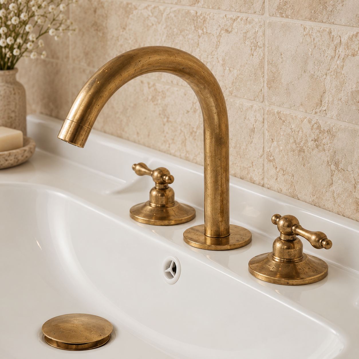 Unlacquered Brass Bath Vanity Faucet