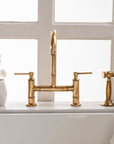 Masson Bridge Kitchen Faucet - Unlacquered Brass