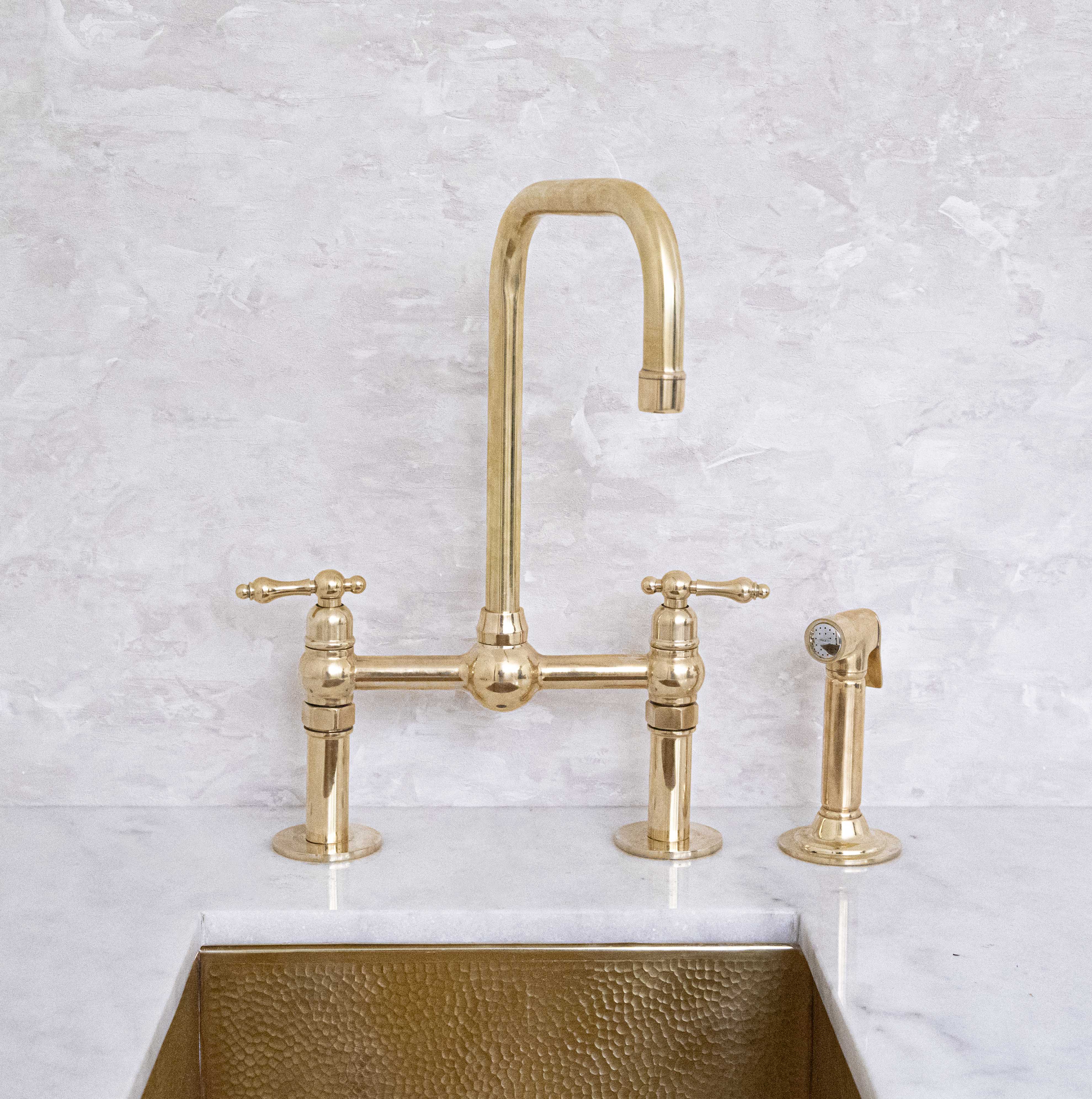 Unlacquered Brass Faucet | Brass Bridge Faucet | Brasslik