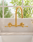Huntley Wall Mounted Faucet - Unlacquered Brass