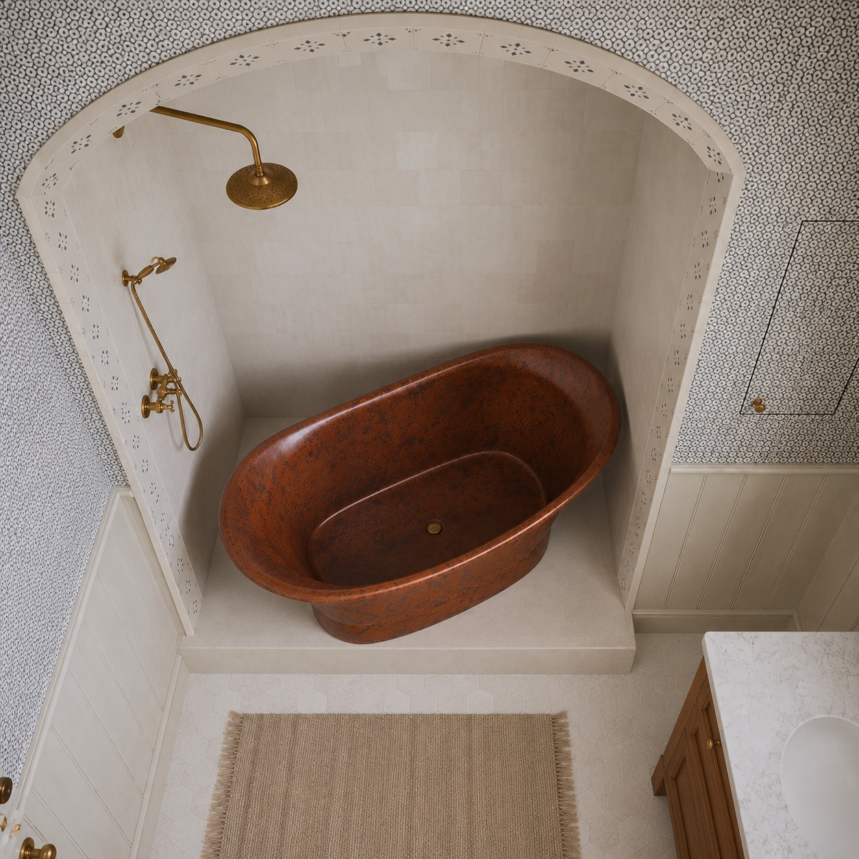 Antique Copper Freestanding Bathtub