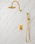 Camargo Unlacquered Brass Full Shower Set