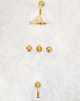 Classic Brass Shower Head and Handheld Assembly