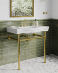 Handmade Console Sink | Sink with Brass Stand | Brasslik