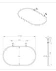 Brass Shower Curtain Rod, Bath Rail for Shower Covering