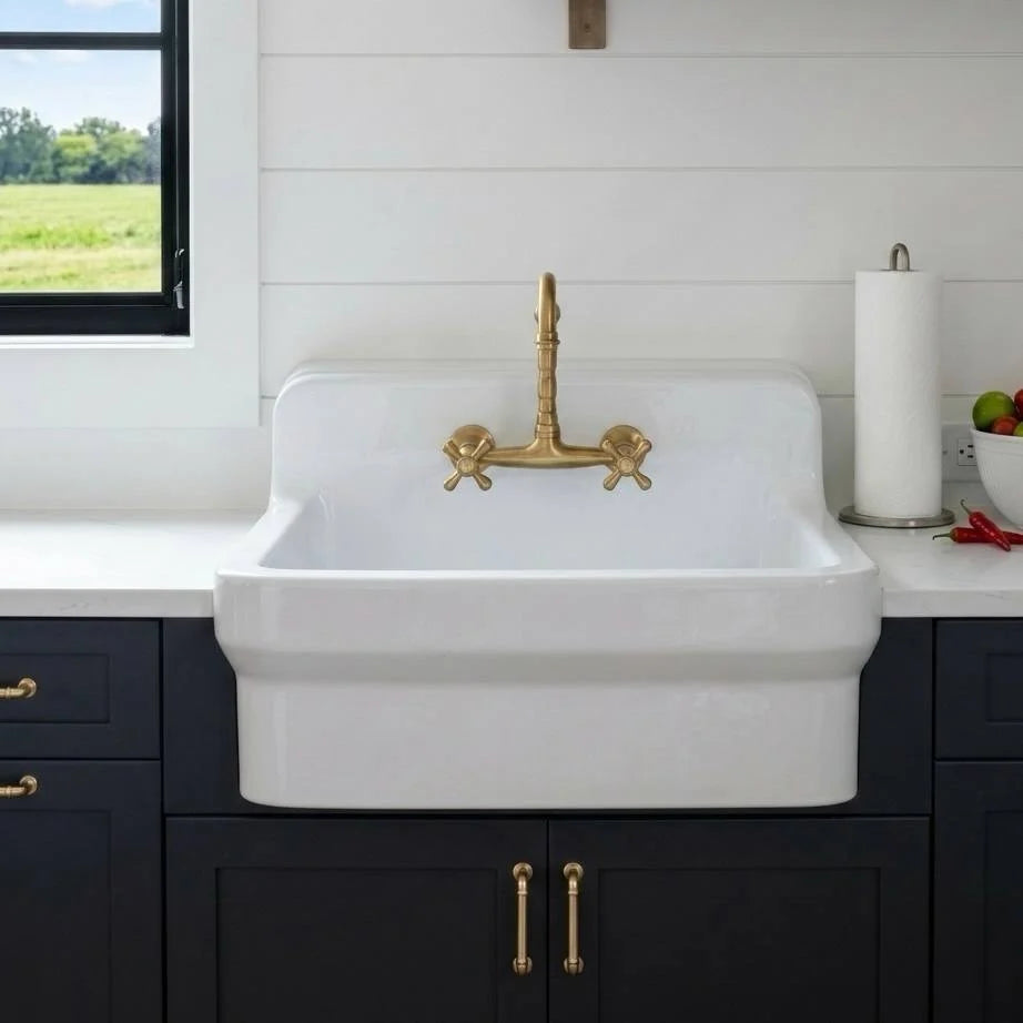 Brighton Wall Mounted Classic Brass Faucet