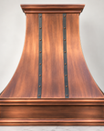 Hand-formed 16-gauge copper French bell range hood by Brasslik