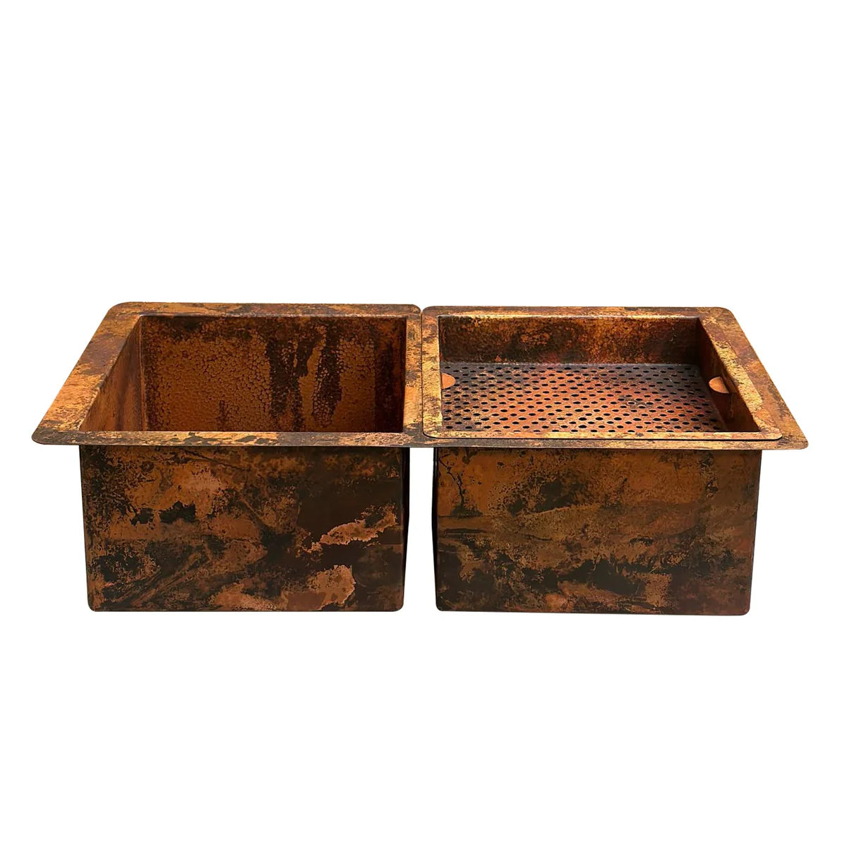 1920&#39;s Double Bowl Copper Farmhouse Kitchen Sink