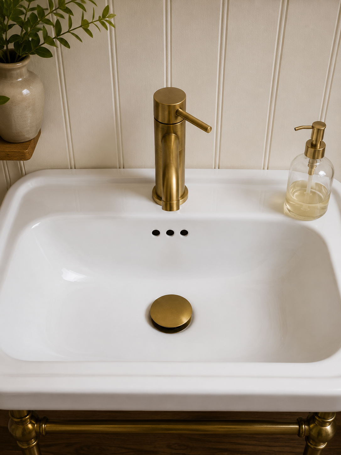 Single Hole Bathroom Faucet – Unlacquered Brass Finish